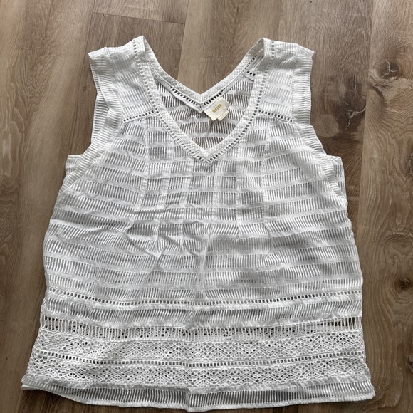 Maeve Tops - Urban Outfitter Maeve Size 12 White Crochet Sheet Tank Too